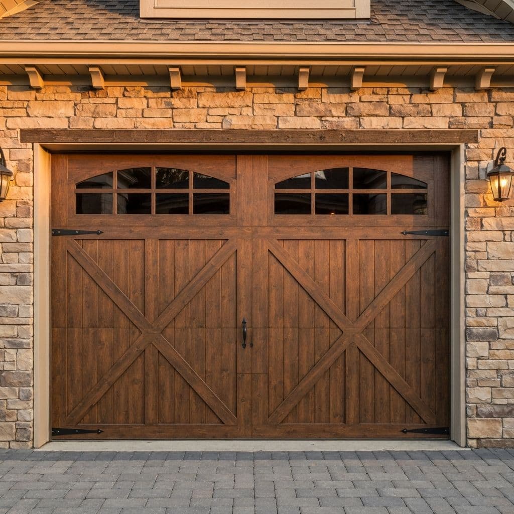 Carriage house style garage door installation