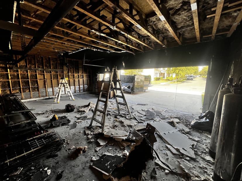 Emergency garage door restoration - severe damage repair