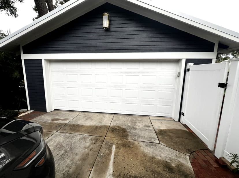Residential garage door installation - professional white garage door