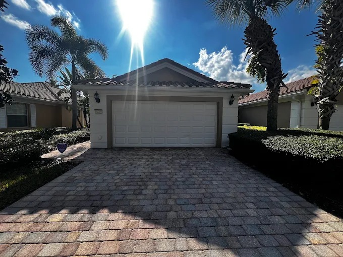 Residential garage door installation - professional white garage door